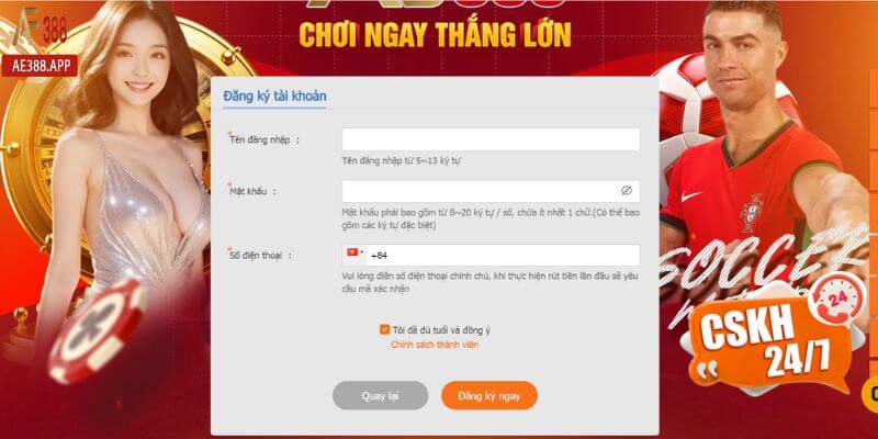 Hướng dẫn người chơi mới cách đăng ký tài khoản tại AE388 Hướng dẫn người chơi mới cách đăng ký tài khoản tại AE388