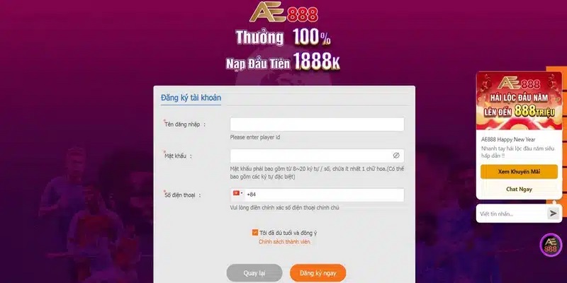 Đăng ký tài khoản chính thức chỉ qua vài bước cơ bản