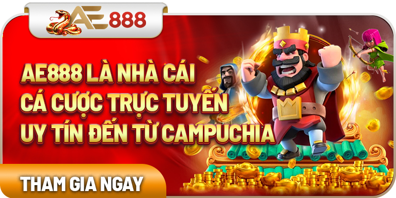 AE888 là nhà cái cá cược trực tuyến uy tín đến từ Campuchia