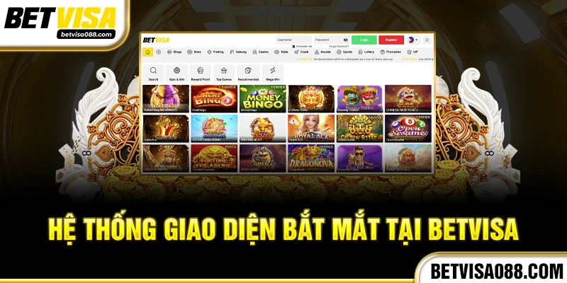 Hệ thống giao diện bắt mắt tại Betvisa
