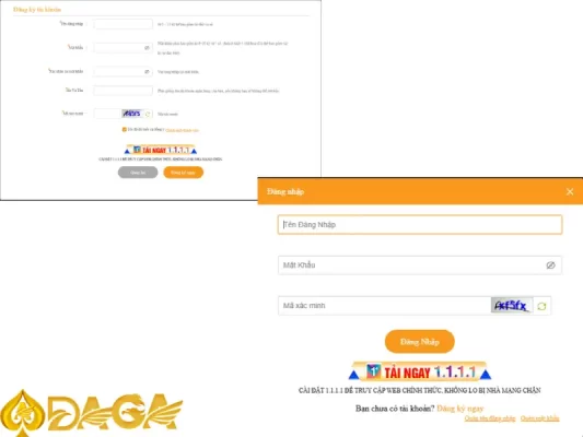 Các bước đăng ký và đăng nhập tài khoản DAGA