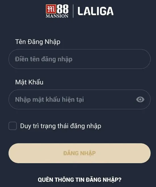điền thông tin đăng nhập M88