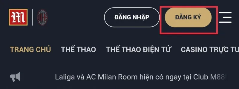 bấm đăng ký M88