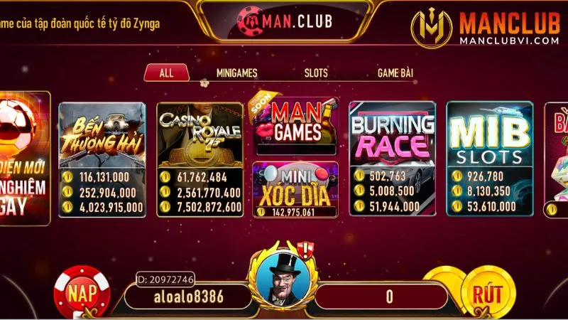 manclub 5 Nhiều slots games hấp dẫn với giao diện đẹp mắt
