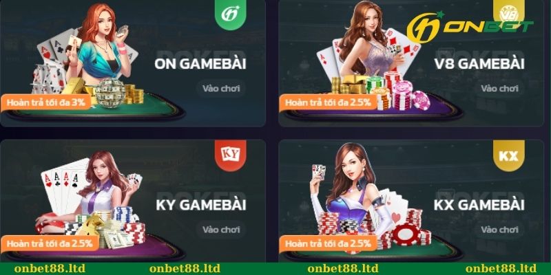 Game bài đổi thưởng rút tiền mặt tại Onbet