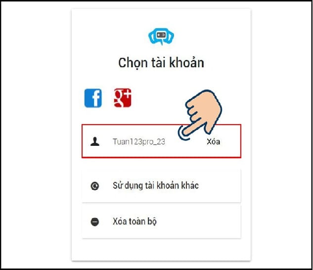Chọn tài khoản