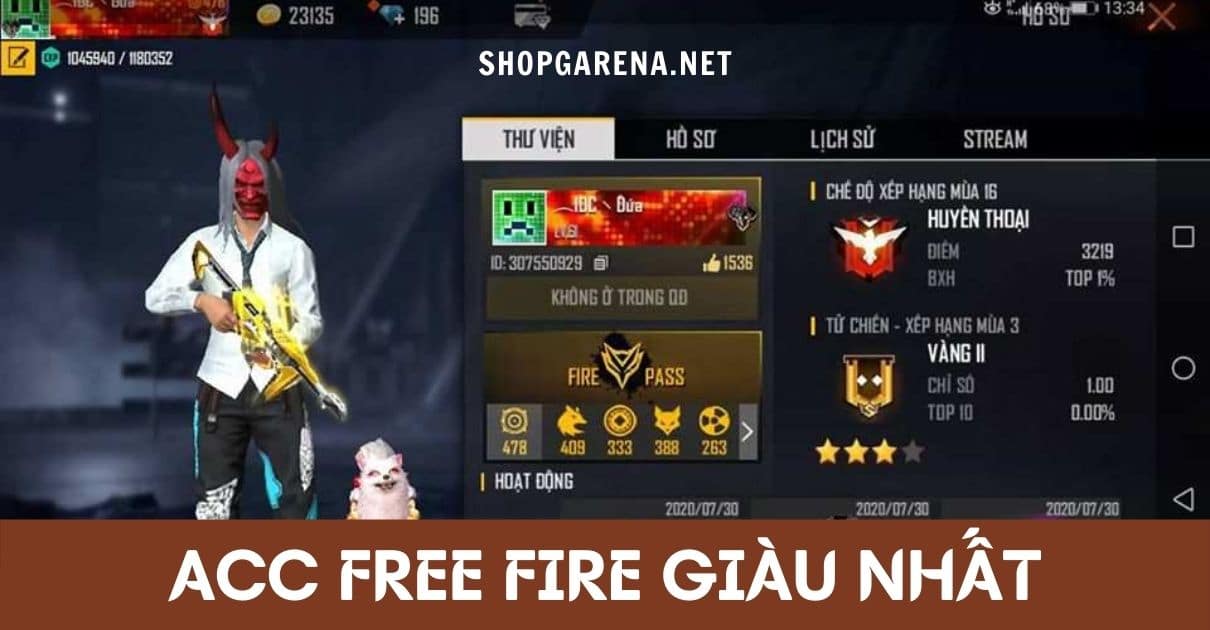 Acc Free Fire Giau Nhat