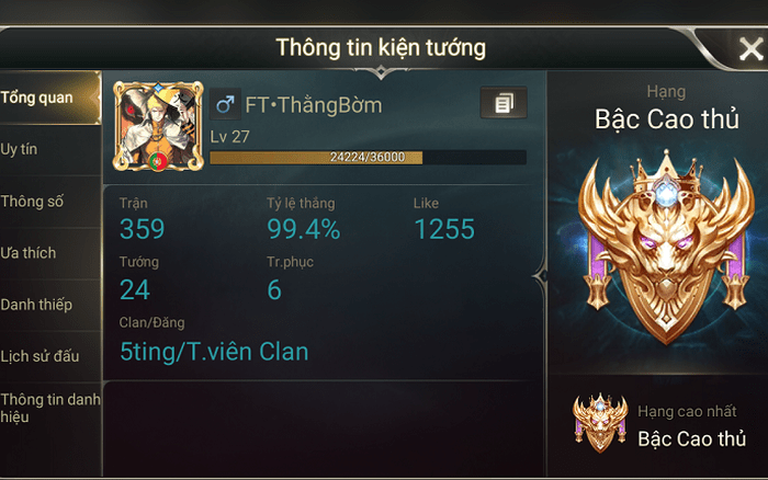 Ảnh Acc Lq Vip cao thủ cực xịn