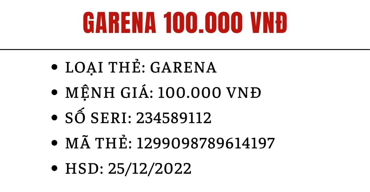 Ảnh Thẻ Garena 100k Chưa Cào miễn phí