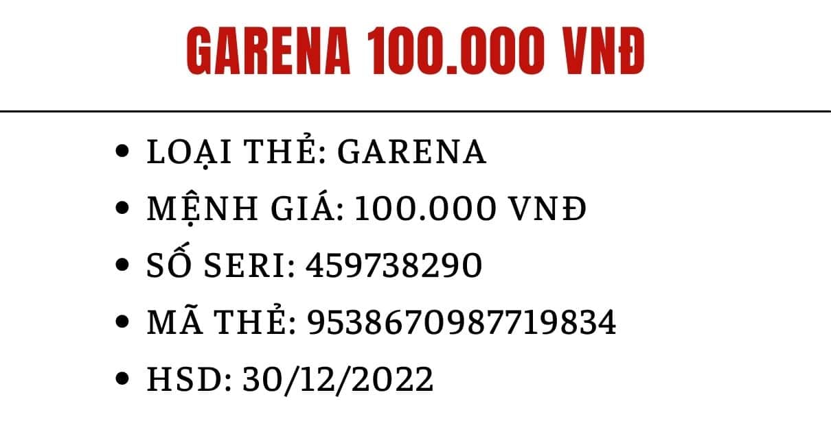 Ảnh Thẻ Garena 100k Chưa Cào mới nhất