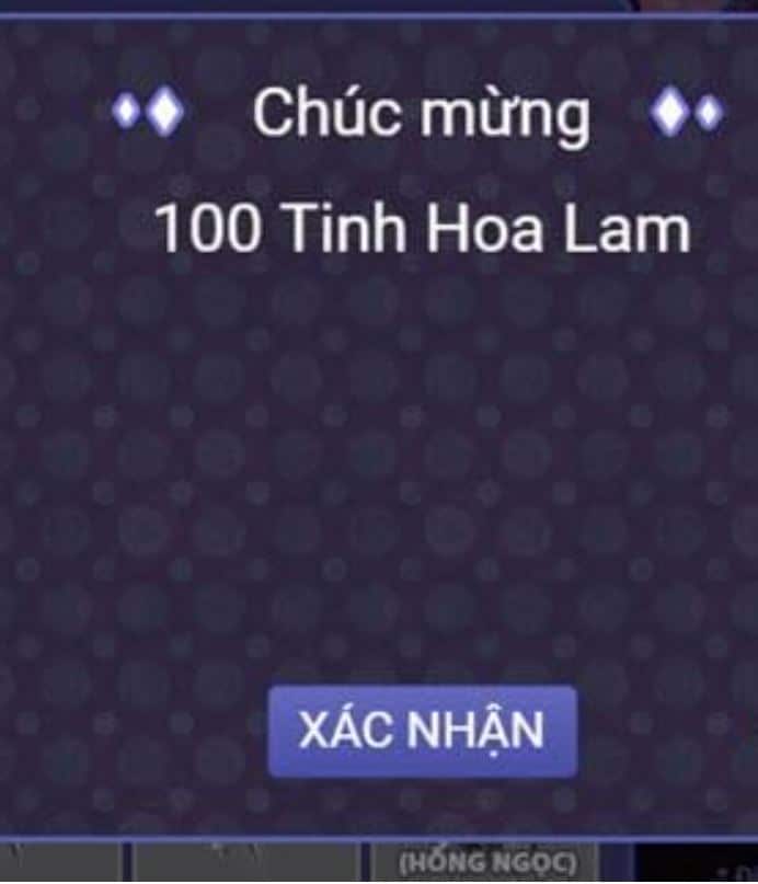 Phần thưởng sẽ được gửi ngay vào tài khoản của bạn