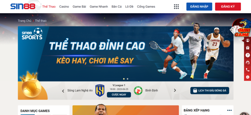 Giao diện sin88