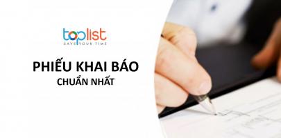 Mẫu phiếu khai báo thông dụng nhất hiện nay