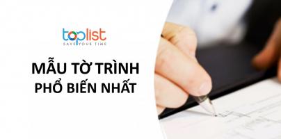 Mẫu tờ trình phổ biến nhất hiện nay