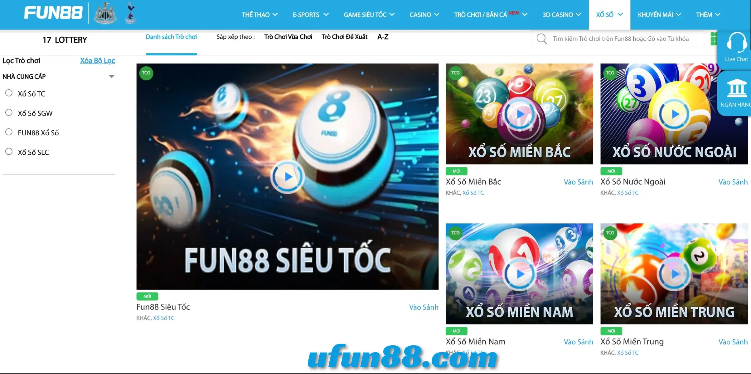 Xổ số Fun88 
