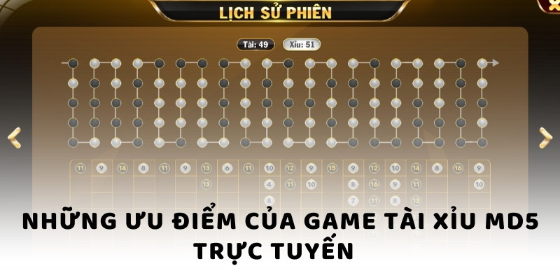 Những ưu điểm của game Tài Xỉu MD5 trực tuyến