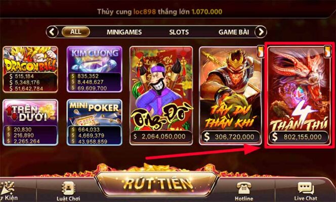 game nổ hũ Tứ Thần Thú