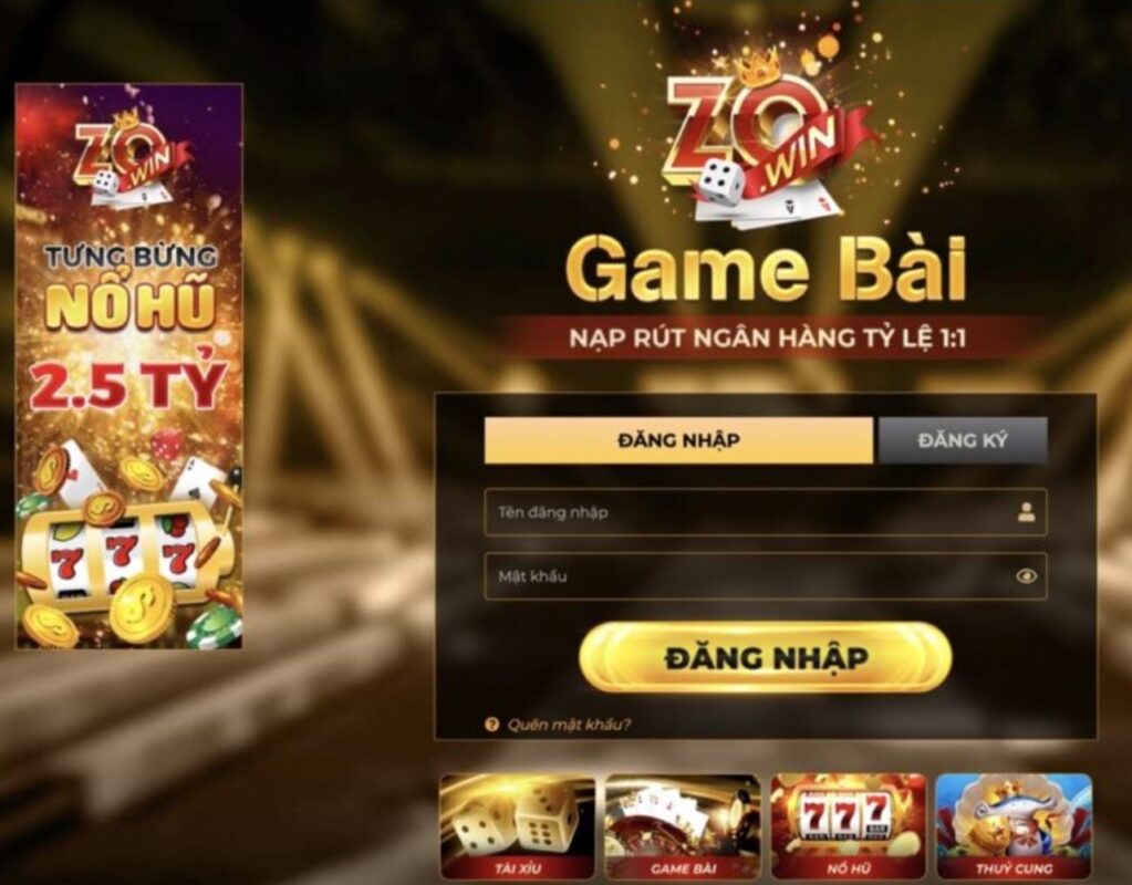 Đăng nhập Zowin đơn giản nhất